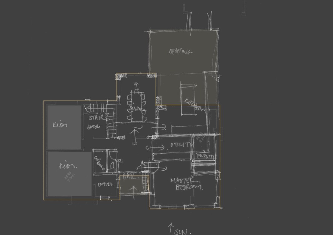 Bungalow extension  plan sketch guildford surrey sophie bates architects.jpg